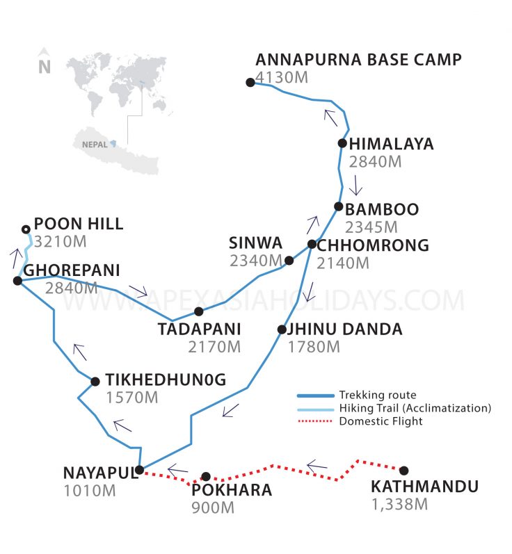 Annapurna Base Camp Trek Thumbnail Map