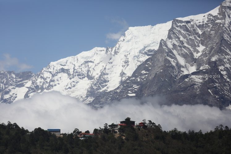(Everest in Full Picture) Tengboche seen below massive mountains of Khumbu region - photo by Anuj Adhikary