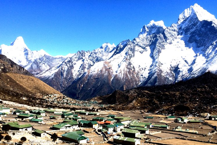 Kumjung Village seen from the trail of Everest Panorama Luxury Trek