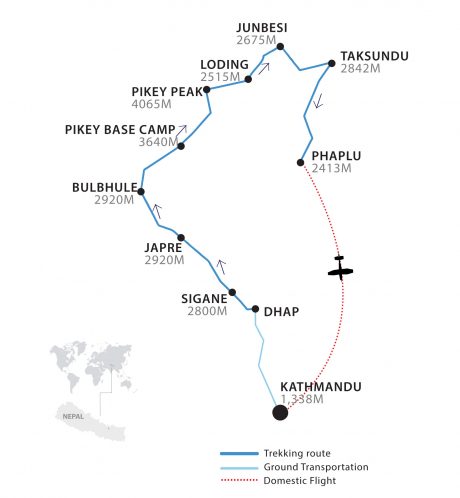 Pikey-Peak-Base-Camp-Trek Pikey Peak Base Camp Trek Map by Apex Asia Holidays