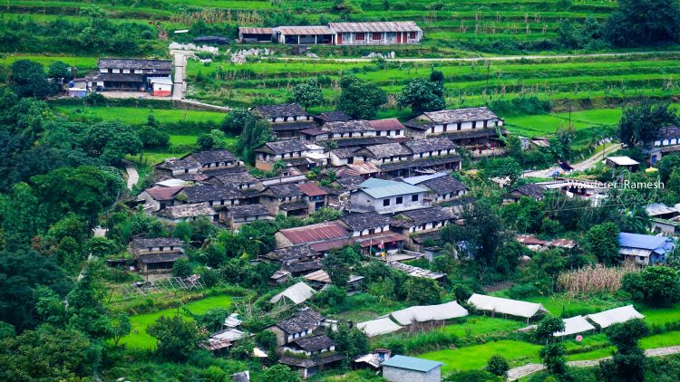 Beautiful Village along the Mardi Himal Trek through the Lwang Ghalel Siding Trail