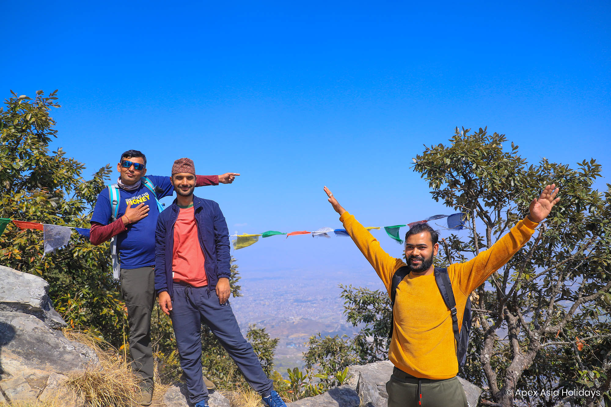 hiker enjoying in photoshoot